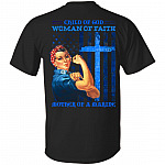 Child Of God Mother Of A Marine Print On Back Only - Plain Front T-Shirt - Proud Marine Mom Shirt, Black, Unisex T-Shirt