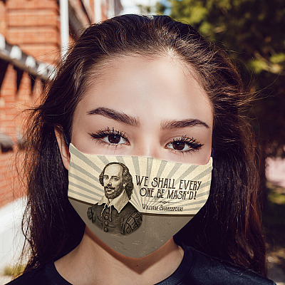 Alternative view of We Shall Every One Be Mask'd Washable Reusable Custom Printed Cloth Face Mask Cover