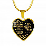 When I Tell You I Don’t Say It Out Of Habit I Love You Heart Pendant Necklace - Necklace For Wife From Husband - Heart Luxury Necklace (Gold Plated)