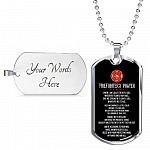 FIREFIGHTER'S PRAYER When I Am Called to Duty God Wherever Flames May Rage Dog Tag Pendant Necklace - Dog Tag (Silver)