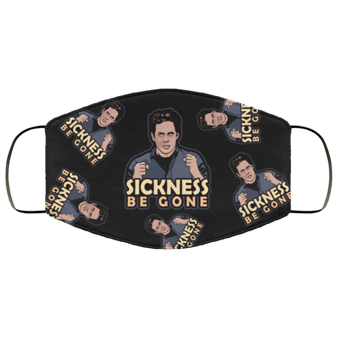 Sickness Be Gone Washable Reusable Custom Printed Cloth Face Mask Cover - Dennis Reynolds Mask, Black, Cloth Face Cover