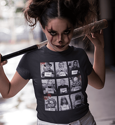 Alternative view of Horror Suspects Friends Halloween Squad Scary Movie T-Shirt - Michael Myers Penny Shirt
