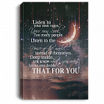 Listen To Your Own Voice Your Own Soul Gallery Wrapped Framed Canvas Prints-Meaningful Quotes Unframed Poster, White, 0.75'' Framed Canvas