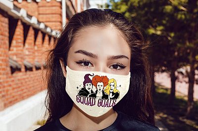 Alternative view of Squad Goal Three Witches Pocus Washable Reusable Printed Cloth Face Mask Cover
