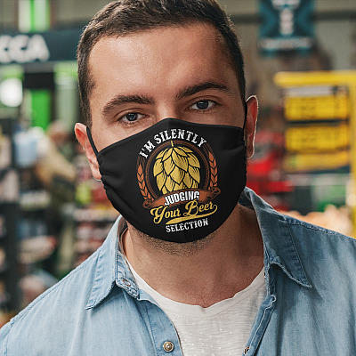 Alternative view of I'm Silently Judging Your Beer Selection Washable Reusable Custom - Printed Cloth Face Mask Cover