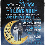 To My Wife When We Get To The End Of Our Lives Together Love You Fleece Blanket - Premium Sherpa Blanket, White, Cozy Plush Fleece Blanket - 50x60