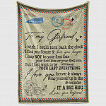 3VT. To My Girlfriend Turn Back Clock Letter blanket mockup