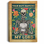 Your Butt Napkins Framed Canvas - Unframed Poster - Funny Bathroom Decor, White, 0.75'' Framed Canvas