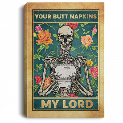 Your Butt Napkins Framed Canvas - Unframed Poster - Funny Bathroom Decor, White, 0.75'' Framed Canvas