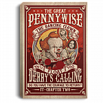 The Great Penny Wise Framed Canvas - Framed Poster - Halloween Decor Wall Art, White, 0.75'' Framed Canvas