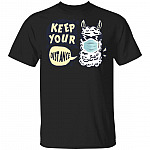 Funny Llama Keep Your Distance T-Shirt - Shirt Keep Your Distance, Black, Unisex T-Shirt