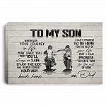 Chopper From Dad To My Son Wherever Your Journey In Life May Take You Framed Canvas Prints - Unframed Poster, White, 0.75'' Framed Canvas