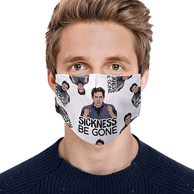 Alternative view of Sickness Be Gone Denis Washable Reusable Custom Printed Cloth Face Mask Cover - Denis Reynolds Face Mask