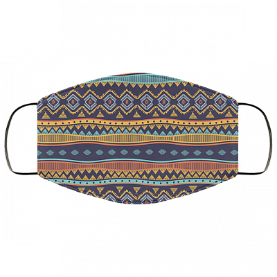 Native American Pattern Patchwork Washable Reusable Custom - Printed Cloth Face Mask Cover, White, Cloth Face Cover