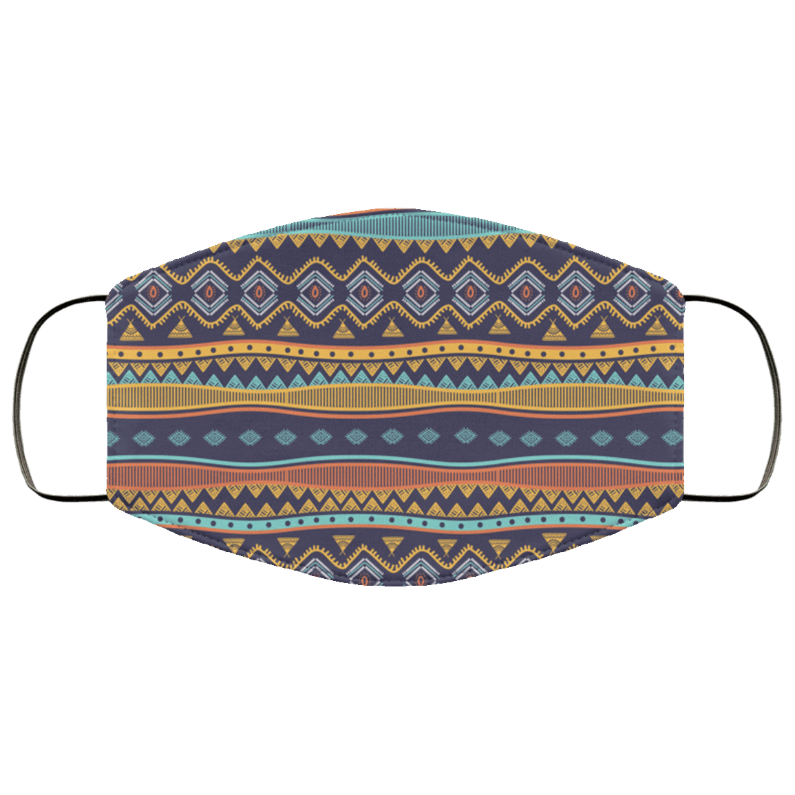 Native American Pattern Patchwork Washable Reusable Custom - Printed Cloth Face Mask Cover, White, Cloth Face Cover