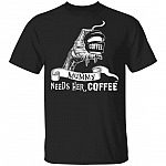 Mummy Needs Her Coffee Halloween T-Shirt - Zombie Hand Funny Halloween Shirt for Mom, Black, Unisex T-Shirt