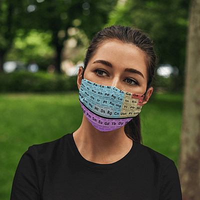 Alternative view of Table Science - Periodic Table Washable Reusable Custom - Printed Cloth Face Mask Cover
