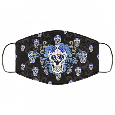 Diabetic Awareness Face Mask - Diabetes Awareness Sugar Skull Washable Reusable Custom Printed Cloth Face Mask Cover, White, Cloth Face Cover