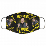 Sickness Be Gone The Five-Star Man Washable Reusable Custom Printed Cloth Face Mask Cover, Black, Cloth Face Cover
