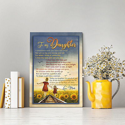 Alternative view of To My Daughter I Sometimes Wish You Were Still Small Wrapped Framed Canvas Prints-Unframed Poster