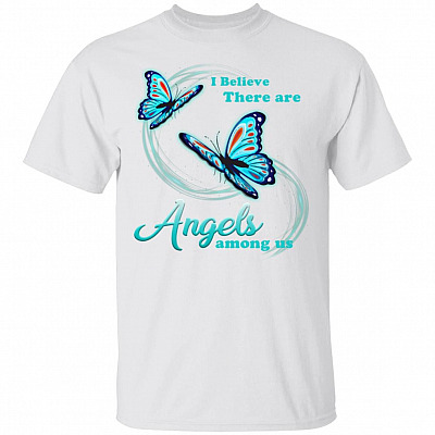 I Believe There are Angels Among Us T-Shirt, White, Unisex T-Shirt
