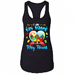 I Am His Voice He Is My Heart Autism Awareness Cotton Tank Top Tee - Ladies Racerback Tank, Black, Ladies Racerback Tank I Am His Voice He Is My Heart Autism Awareness Cotton Tank Top Tee - Ladies Racerback Tank, Black, Ladies Racerback Tank