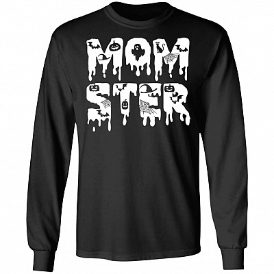 Momster Halloween Mom Hoodie - Sweatshirt - Ladies Halloween Long Sleeve Shirt, Black, Long Sleeve
