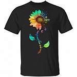 You Are My Sunshine Skellington Shirt - Halloween T- Shirt - nightmare before christmas shirt - Rainbow Sunflower Shirt, Black, Unisex T-Shirt