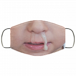Funny Face Gross Snot Nose Kid Washable Reusable Custom - Printed Cloth Face Mask Cover, White, Cloth Face Cover