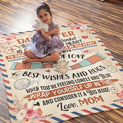 Alternative view of To My Daughter Inside This Blanket Is A Piece Of My Heart Letter Fleece Blanket - Mink Sherpa Blanket