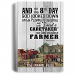 Personalized Wall Art - On The 8th Day God Made A Farmer Gallery Wrapped Framed Canvas Prints - Unframed Poster, White, 0.75'' Framed Canvas