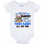 I'm Proof That Daddy Doesn't Play Video Games All The Time Baby Boy Onesie - Infant Bodysuit, White, Baby Onesie - 12 Month