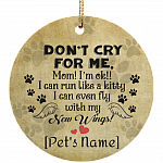 Personalized Don't Cry For Me I Can Run I Can Even Fly With My New Wings Porcelain Ceramic Circle Ornament, White, Ceramic Circle Ornament Personalized Don't Cry For Me I Can Run I Can Even Fly With My New Wings Porcelain Ceramic Circle Ornament, White, Ceramic Circle Ornament