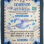 To My Grandson Inside This Blanket Is a Piece of My Heart Fleece Blanket - Premium Mink Sherpa Blanket, White, Cozy Plush Fleece Blanket - 50x60 To My Grandson Inside This Blanket Is a Piece of My Heart Fleece Blanket - Premium Mink Sherpa Blanket, White, Cozy Plush Fleece Blanket - 50x60