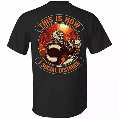This Is How I Roll Biker Social Distance Vintage Back Print Shirt - Funny Motorcycle Quote Biker Saying Shirt, Black, Unisex T-Shirt