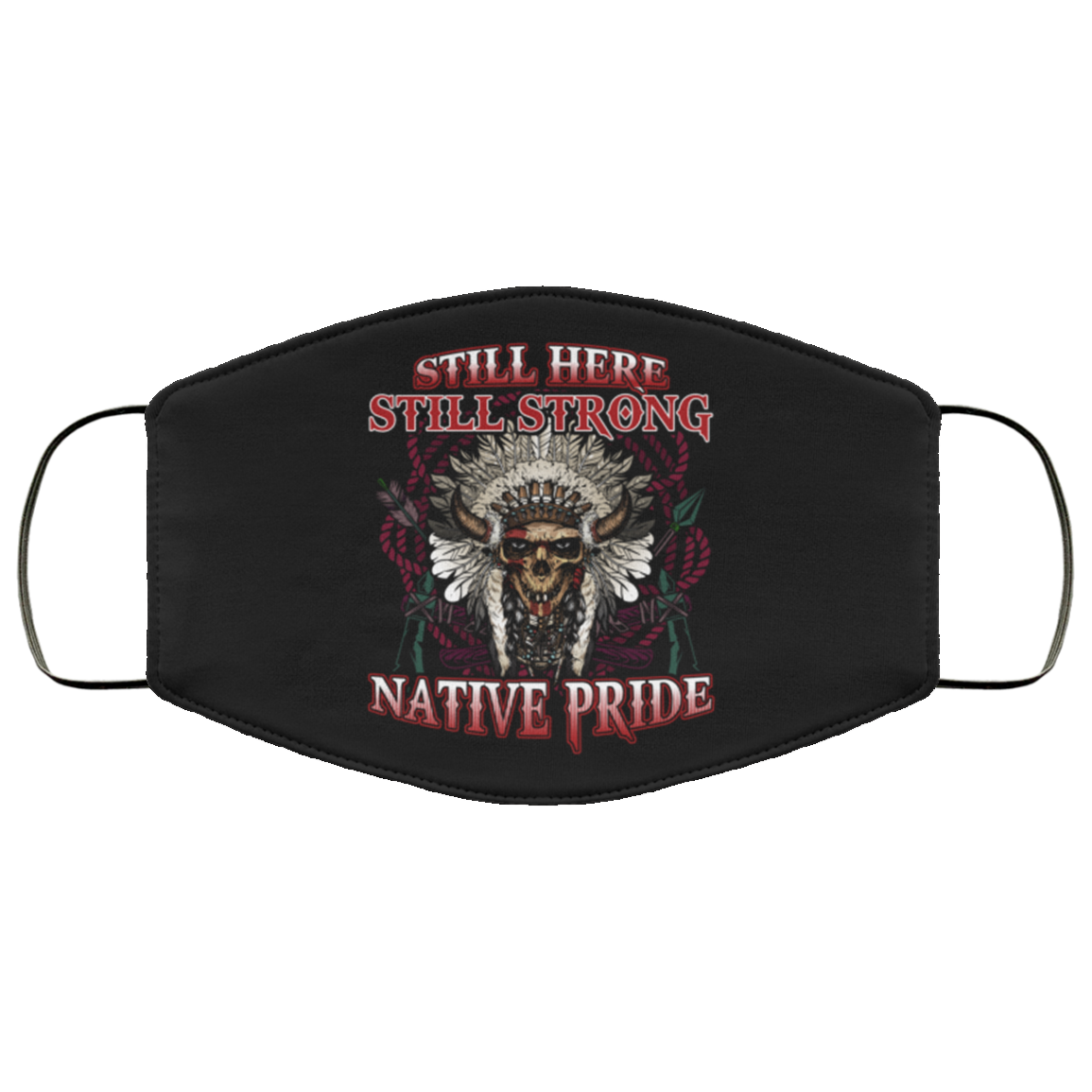 Still Here Still Strong Native Pride Washable Reusable Printed Cloth Face Mask Cover, White, Cloth Face Cover