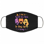 I Put A Spell On You To Stay 6ft Away Hocus Pocus Washable Reusable Custom - Cloth Face Mask Cover, Black, Cloth Face Cover