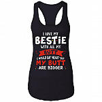 I Love My Bestie with All My Butt Couple Cotton Tank Top Tee - Ladies Racerback Tank, Black, Ladies Racerback Tank I Love My Bestie with All My Butt Couple Cotton Tank Top Tee - Ladies Racerback Tank, Black, Ladies Racerback Tank