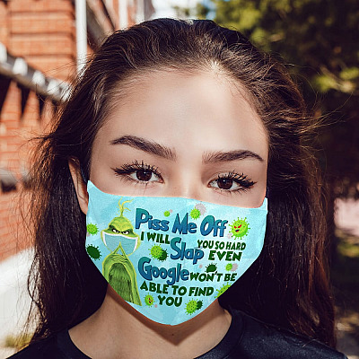 Alternative view of Christmas Piss Me Off I Will Slap You So Hard Even Google Washable Reusable Custom - Printed Cloth Face Mask Cover