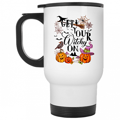 14 oz. White Travel Mug