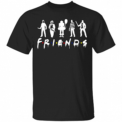 Friends Halloween T-Shirt - Funny Horror Movie Character Shirt, Black, Unisex T-Shirt