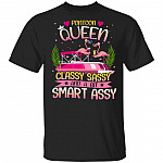 Flamingo Pontoon Queen Classy Sassy and a Smart Assy T-Shirt, Black, Unisex T-Shirt