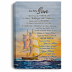 From Dad To My Son I Wish You The Strength To Face Challenges Wrapped Framed Canvas Prints - Unframed Poster, White, 0.75'' Framed Canvas