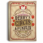 Vintage Scary Clown Derry's Circus Funfair You'll Float Too Wrapped Framed Canvas Prints - Unframed Poster, White, 0.75'' Framed Canvas