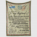 3VT. To My Boyfriend Turn Back Clock Letter blanket mockup