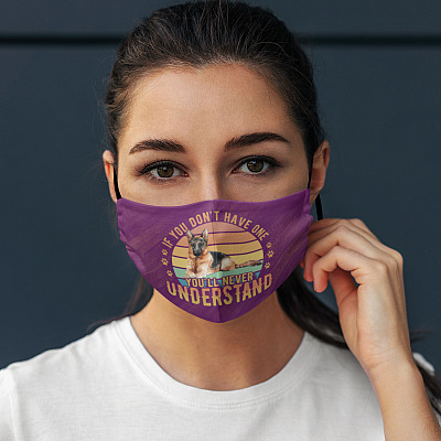 Alternative view of Dog Face Mask - German Shepherd Washable Reusable Custom Printed Cloth Face Mask Cover