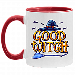 Good Witch Bad Witch Accent Mug, White/Red, 11 oz. Accent Mug