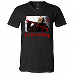Bitches Be Trippin Jason Voohees Horror Character T-Shirt - V Neck, Black, V-Neck T-Shirt