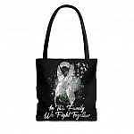 White Feather Ribbon Lung Cancer In This Family We Fight Together AOP Tote Bag - Shoulder Bag