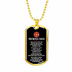 FIREFIGHTER'S PRAYER When I Am Called to Duty God Wherever Flames May Rage Dog Tag Pendant Necklace - Dog Tag (Gold Plated)